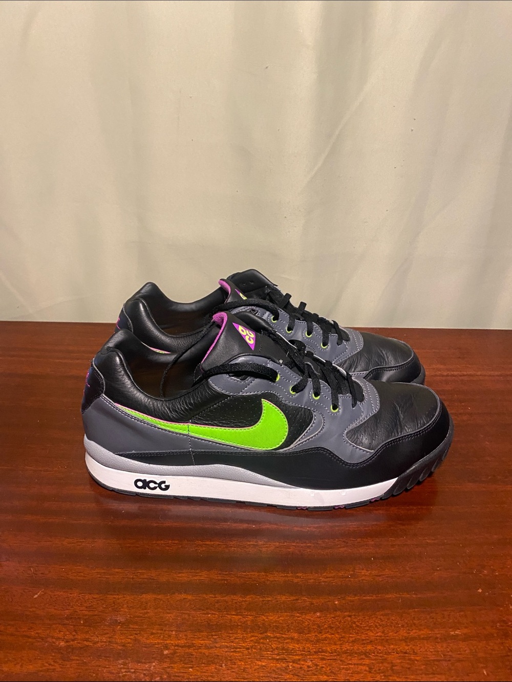 Nike Air ACG Wildwood Black Electric Green Classic Shoes A03116-001 Mens 13